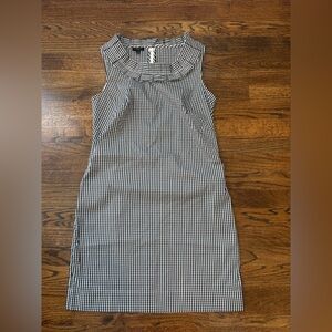 Talbots Black and White Gingham Petite Mini Dress size 6p classic preppy